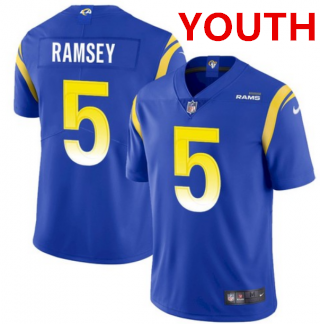 Youth Los Angeles Rams #5 Jalen Ramsey Royal Vapor Untouchable Limited Stitched Jersey
