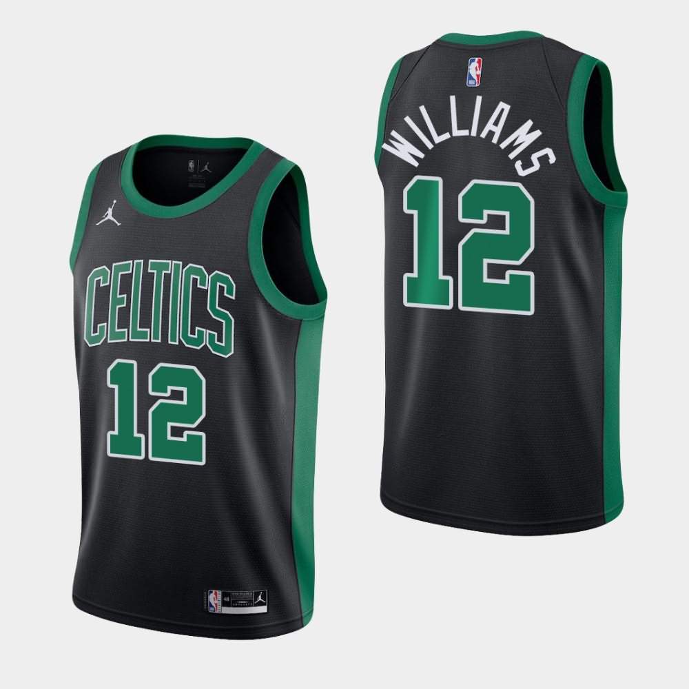 Men's Boston Celtics #12 Grant Williams Black Jordan Brand 2020-21 Statement Jersey