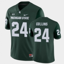 Men Michigan State Spartans #24 Elijah Collins College Football Green Game Jersey