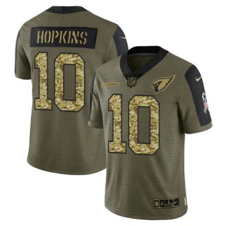 Men's Olive Arizona Cardinals #10 DeAndre Hopkins 2021 Camo Salute To Service Limited Stitched Jersey