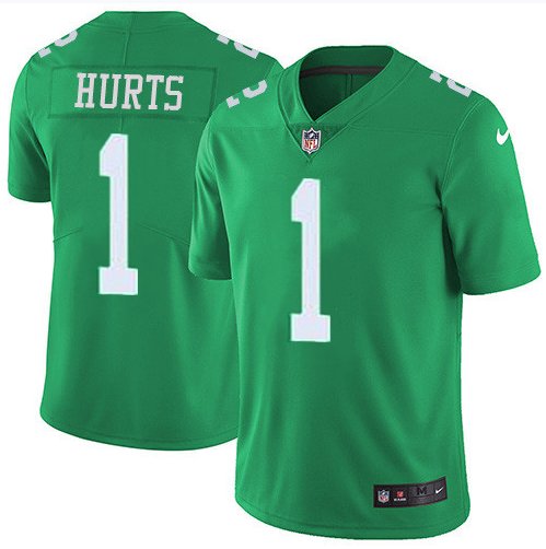 Men's Philadelphia Eagles #1 Jalen Hurts Light Green 2021 Vapor Untouchable Stitched NFL Nike Limited Jersey