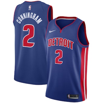 Nike Pistons #2 Cade Cunningham Blue NBA Swingman Icon Edition Jersey