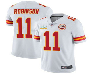 Men's Kansas City Chiefs #11 Demarcus Robinson White 2021 Super Bowl LV Limited Stitched NFL Jersey