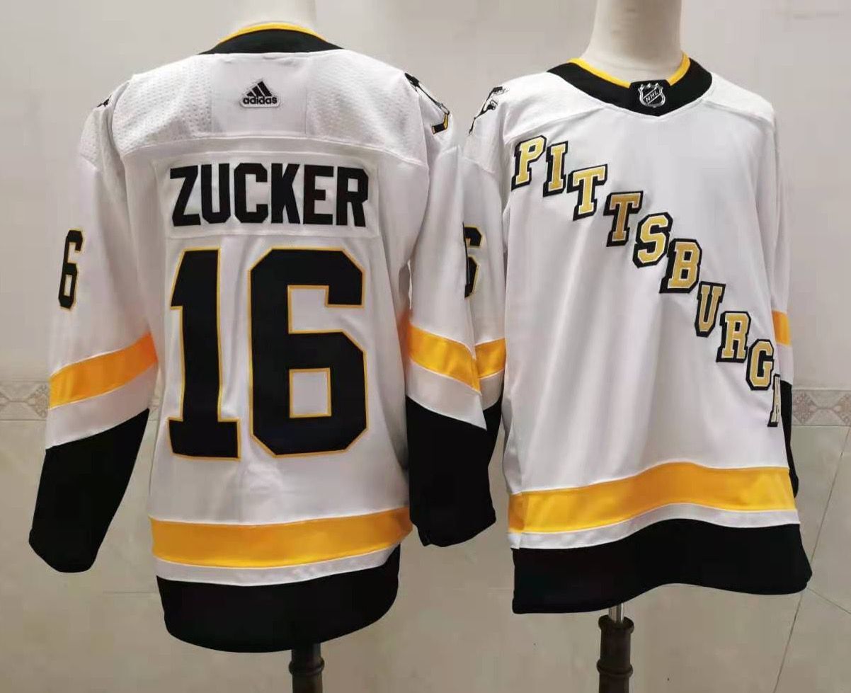 Men's Pittsburgh Penguins #16 Jason Zucker White Adidas 2020-21 Stitched NHL Jersey