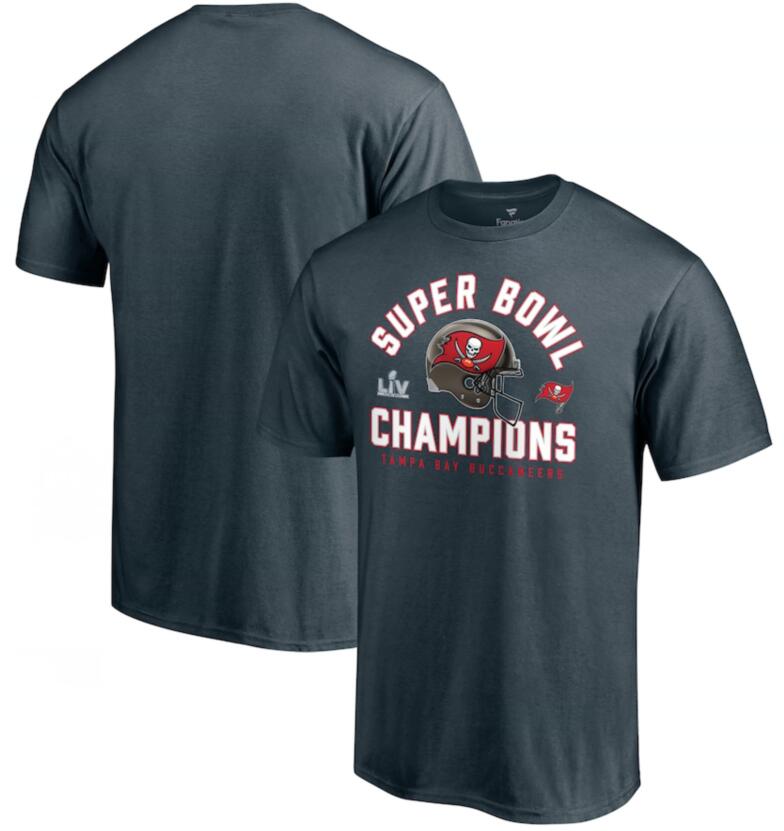 Men's Tampa Bay Buccaneers Fanatics Branded Charcoal Super Bowl LV Champions Big & Tall Lateral Pass T-Shirt