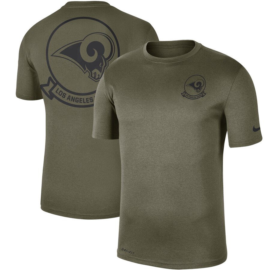 Men's Los Angeles Rams Nike Olive 2019 Salute to Service Sideline Seal Legend Performance T-Shirt