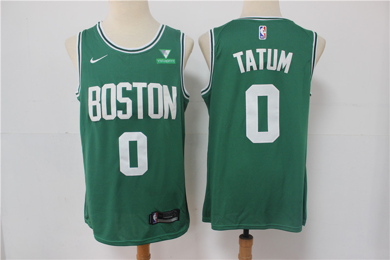 Men's Boston Celtics #0 Jayson Tatum Green 2021 Nike Swingman Stitched NBA Jersey With NEW Sponsor Logo