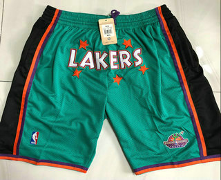 Men's Los Angeles Lakers Green Just Don Swingman Throwback Shorts