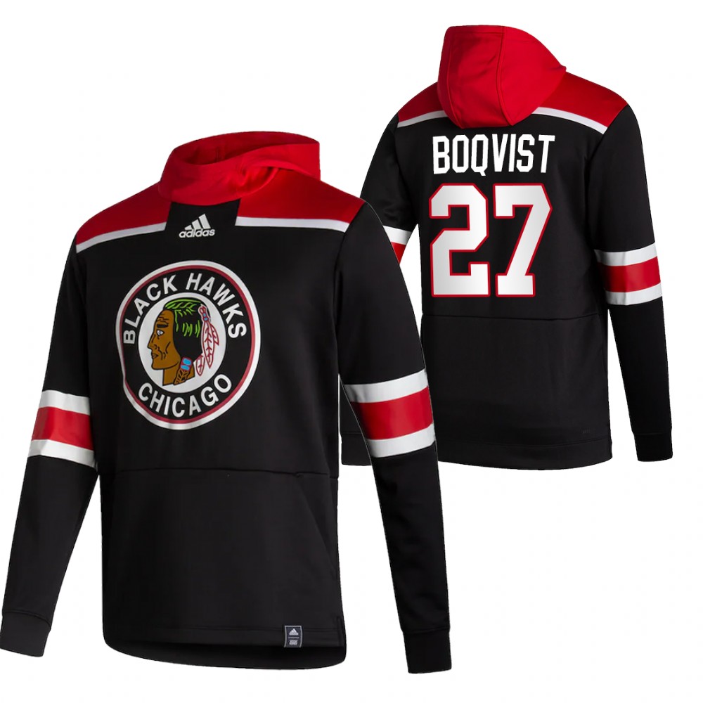 Chicago Blackhawks #27 Adam Boqvist Adidas Reverse Retro Pullover Hoodie Black