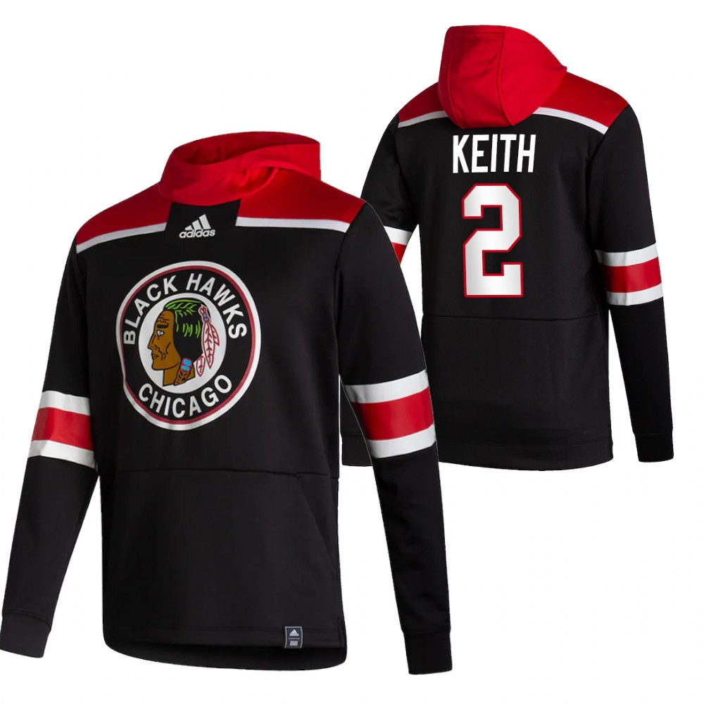 Chicago Blackhawks #2 Duncan Keith Adidas Reverse Retro Pullover Hoodie Black