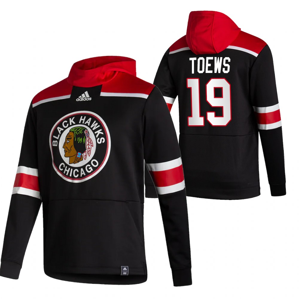 Chicago Blackhawks #19 Jonathan Toews Adidas Reverse Retro Pullover Hoodie Black