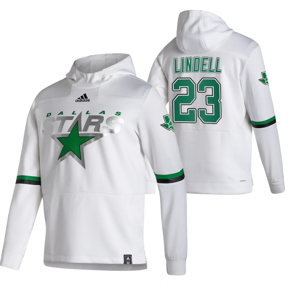 Dallas Stars #23 Esa Lindell Adidas Reverse Retro Pullover Hoodie White