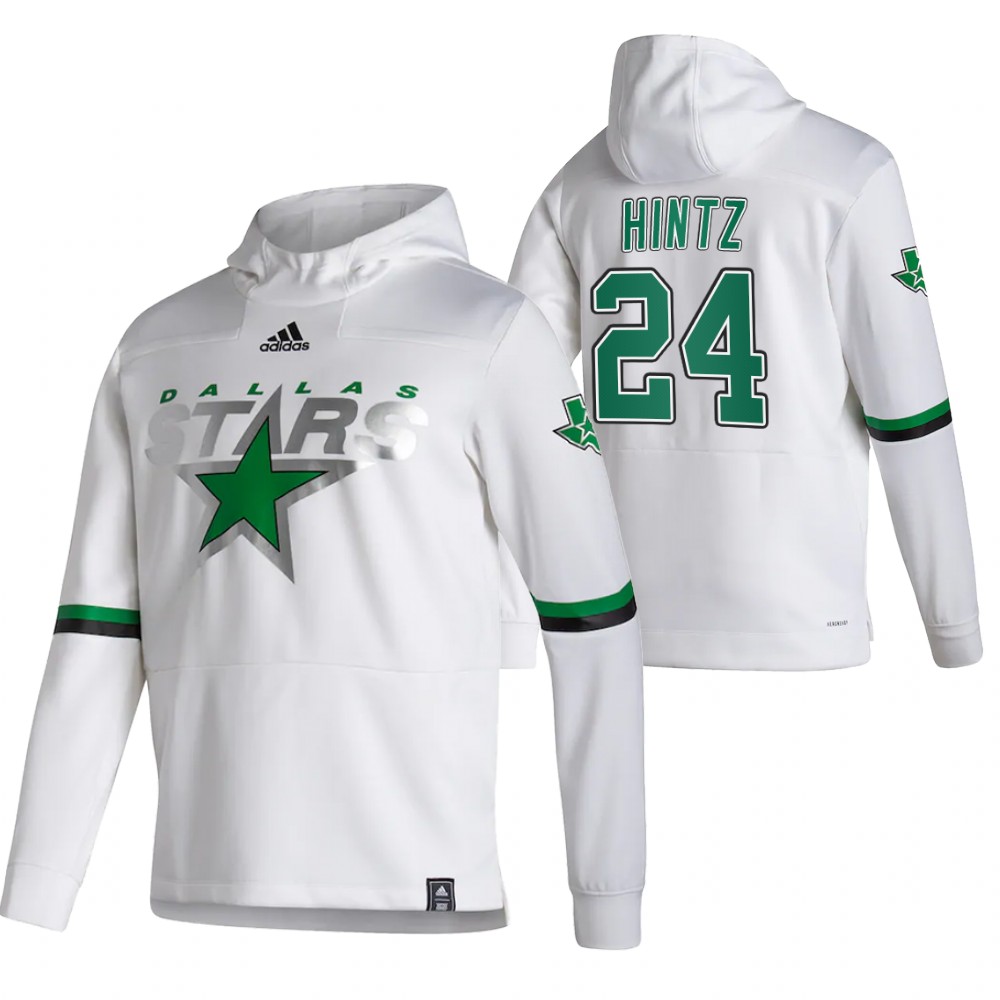 Dallas Stars #24 Roope Hintz Adidas Reverse Retro Pullover Hoodie White