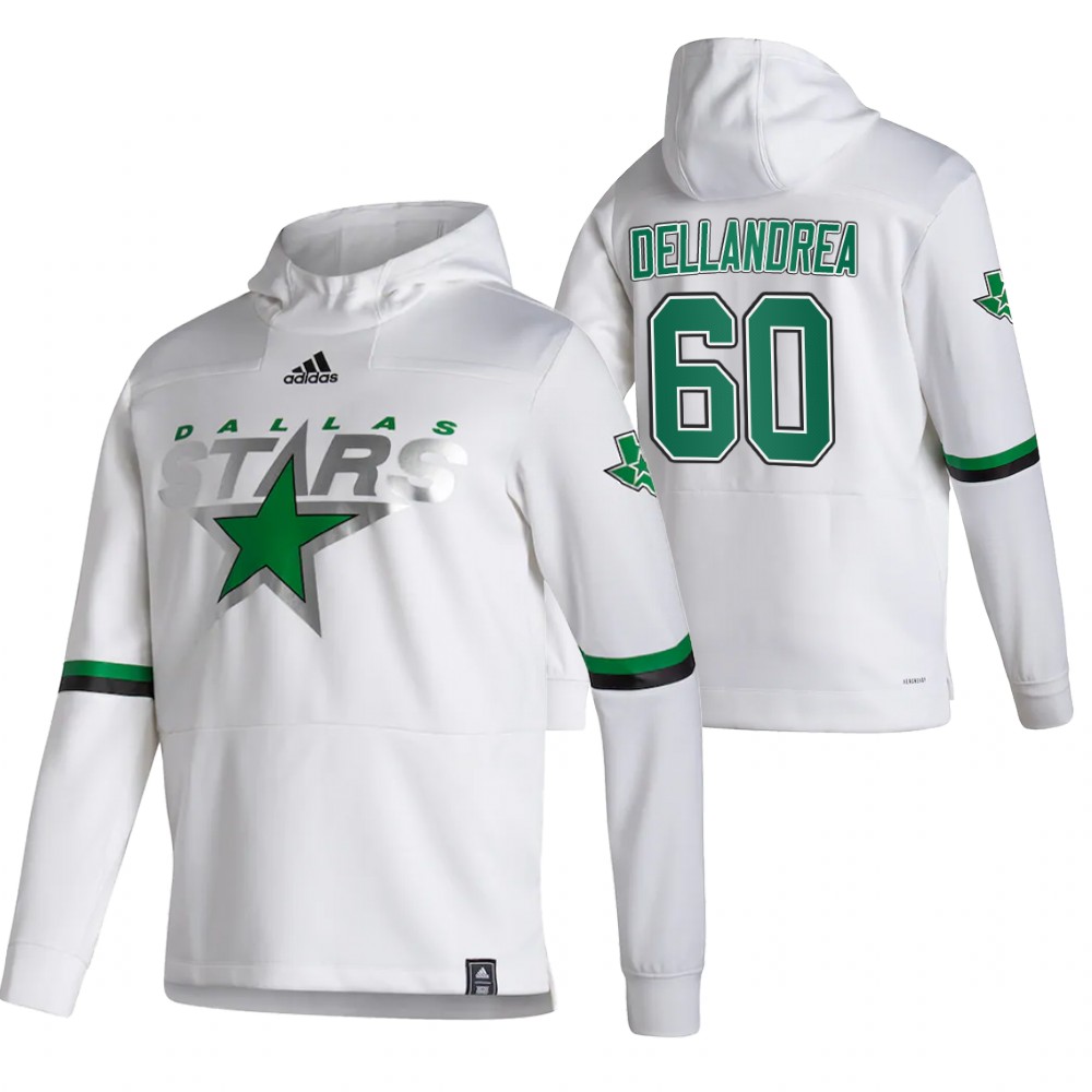 Dallas Stars #60 Ty Dellandrea Adidas Reverse Retro Pullover Hoodie White