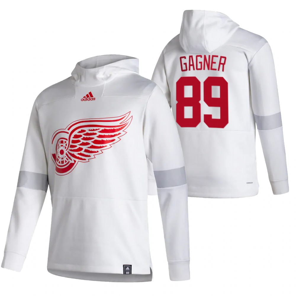 Detroit Red Wings #89 Sam Gagner Adidas Reverse Retro Pullover Hoodie White