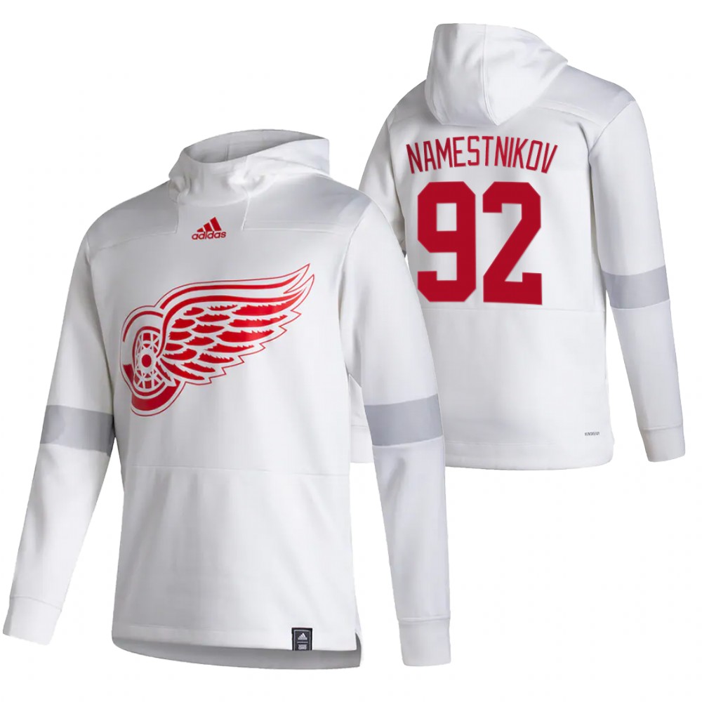 Detroit Red Wings #92 Vladislav Namestnikov Adidas Reverse Retro Pullover Hoodie White