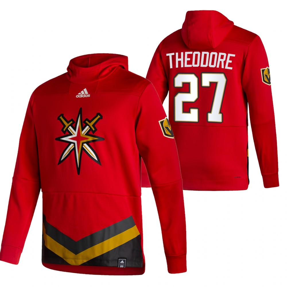 Vegas Golden Knights #27 Shea Theodore Adidas Reverse Retro Pullover Hoodie Red