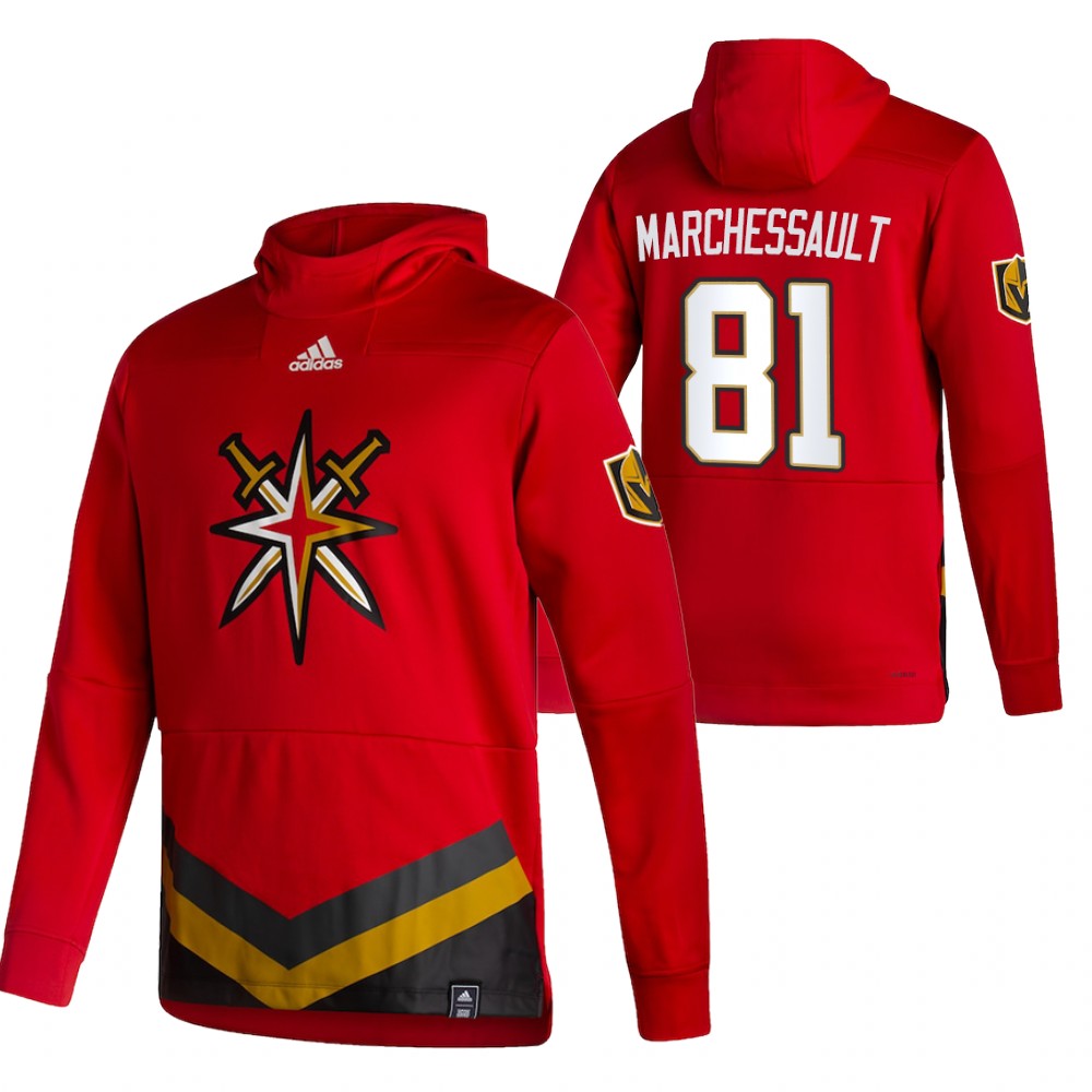 Vegas Golden Knights #81 Jonathan Marchessault Adidas Reverse Retro Pullover Hoodie Red