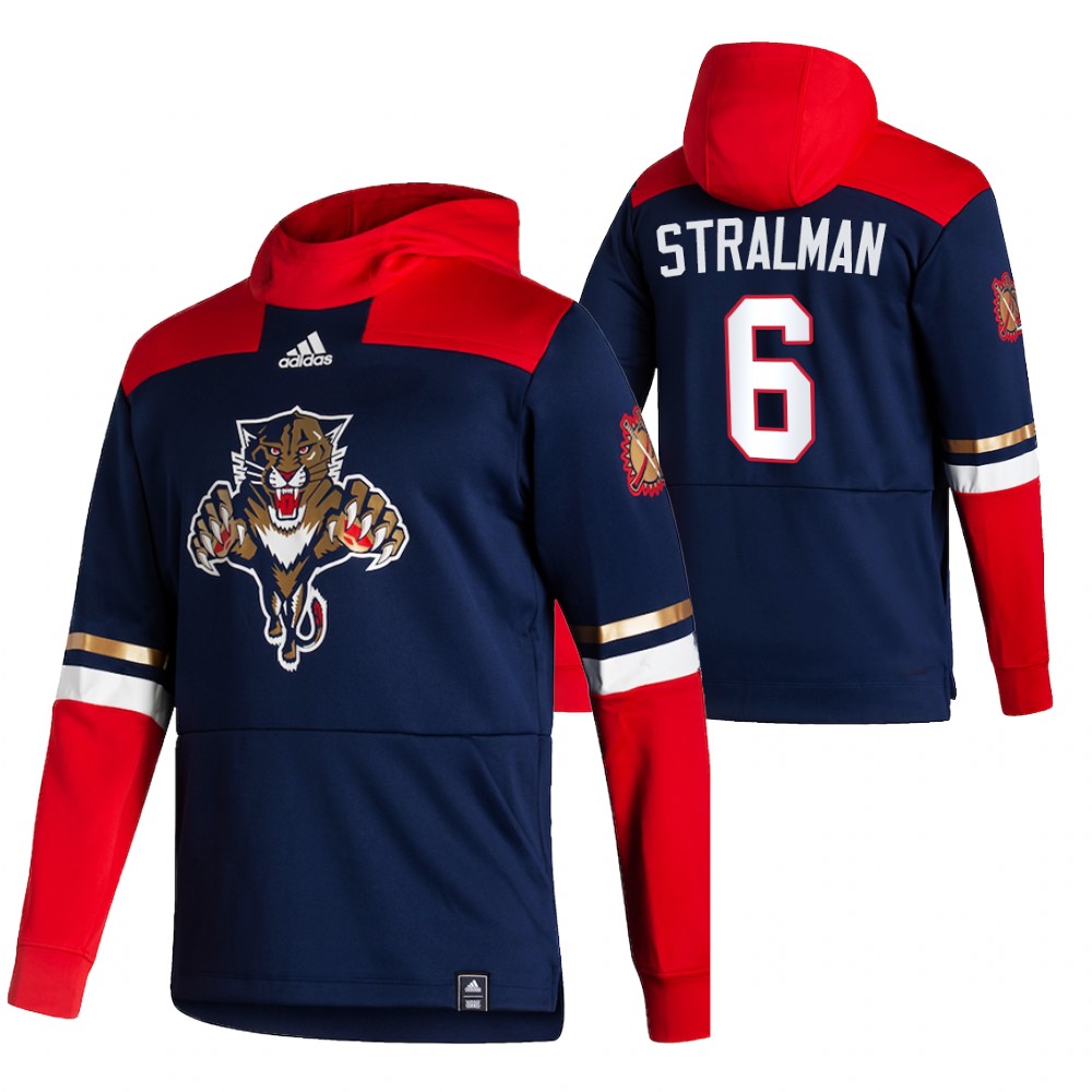 Florida Panthers #6 Anton Stralman Adidas Reverse Retro Pullover Hoodie Navy