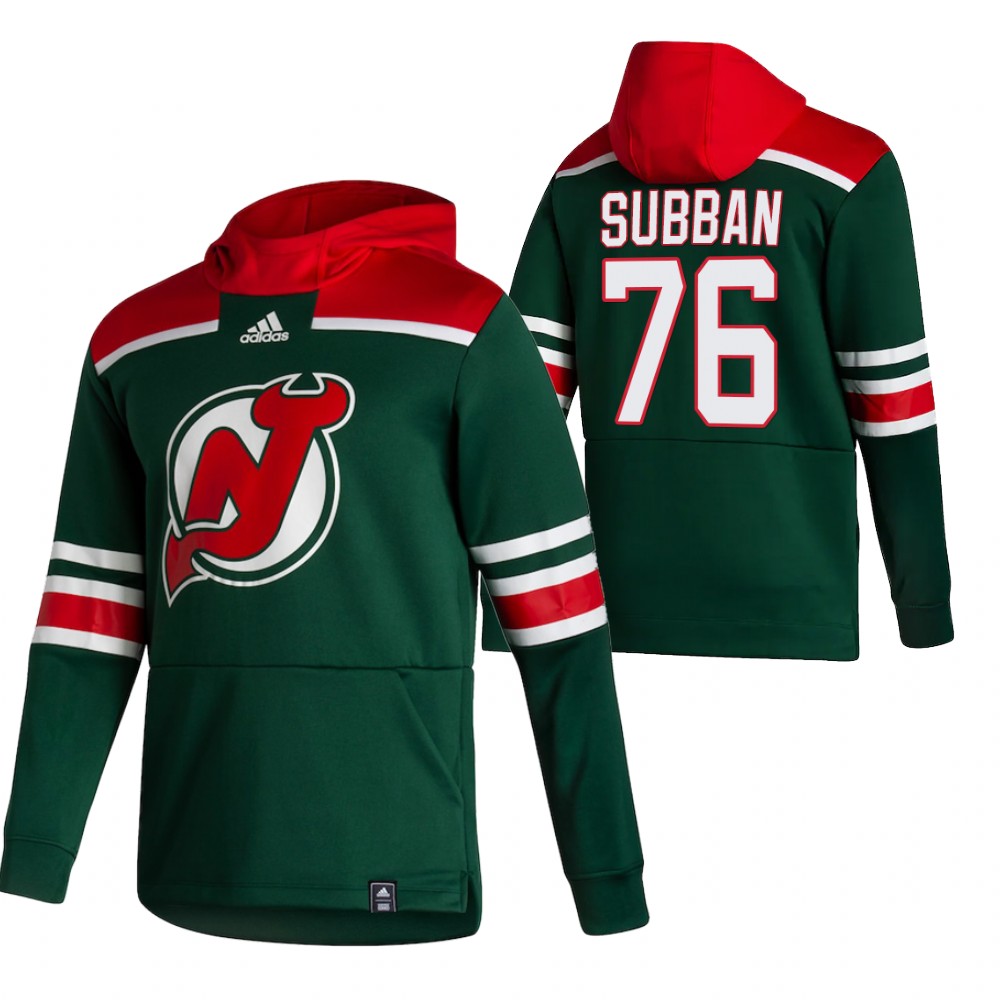 New Jersey Devils #76 P.K. Subban Adidas Reverse Retro Pullover Hoodie Green