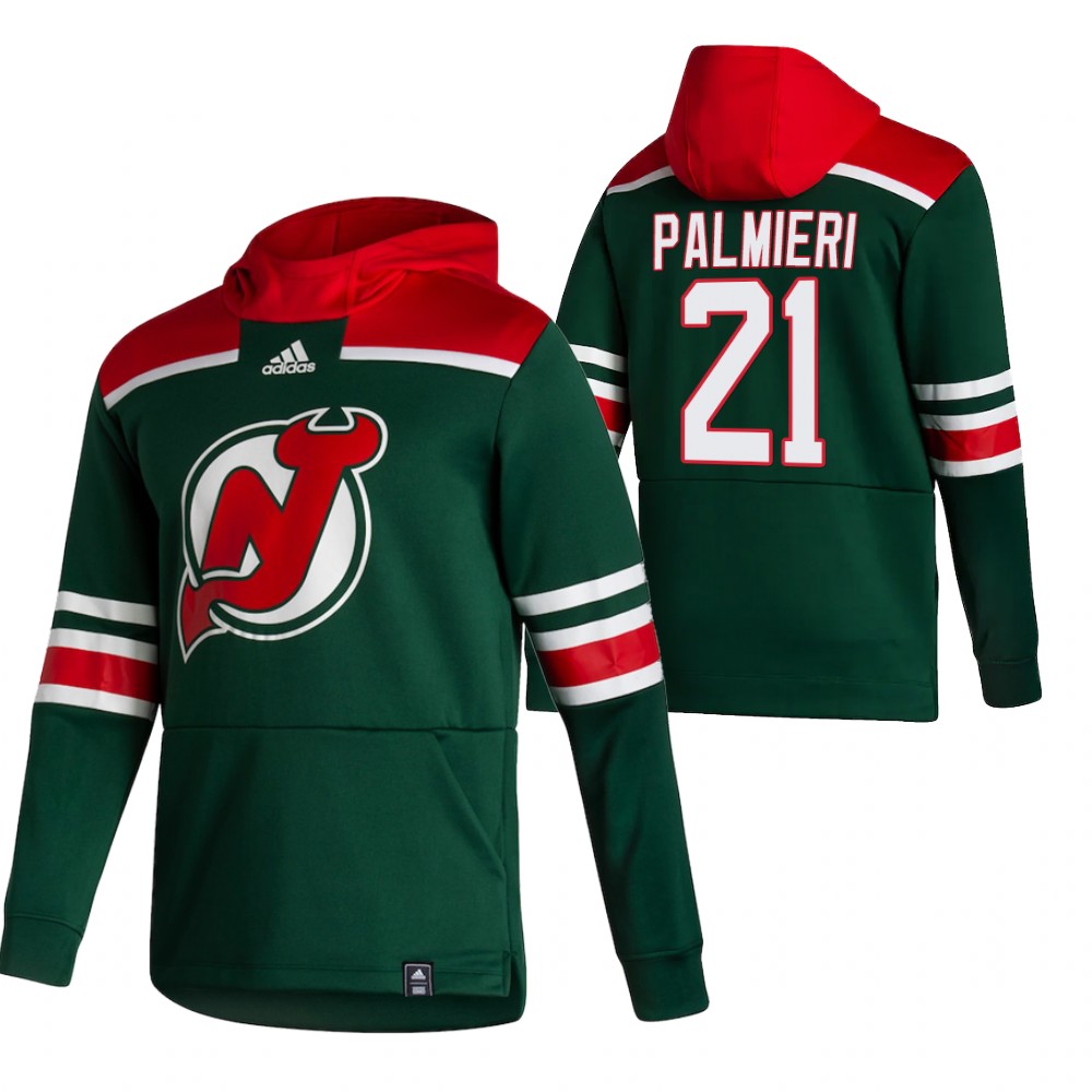 New Jersey Devils #21 Kyle Palmieri Adidas Reverse Retro Pullover Hoodie Green