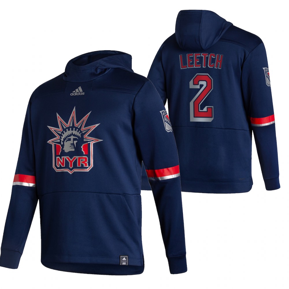 New York Rangers #2 Brian Leetch Adidas Reverse Retro Pullover Hoodie Navy