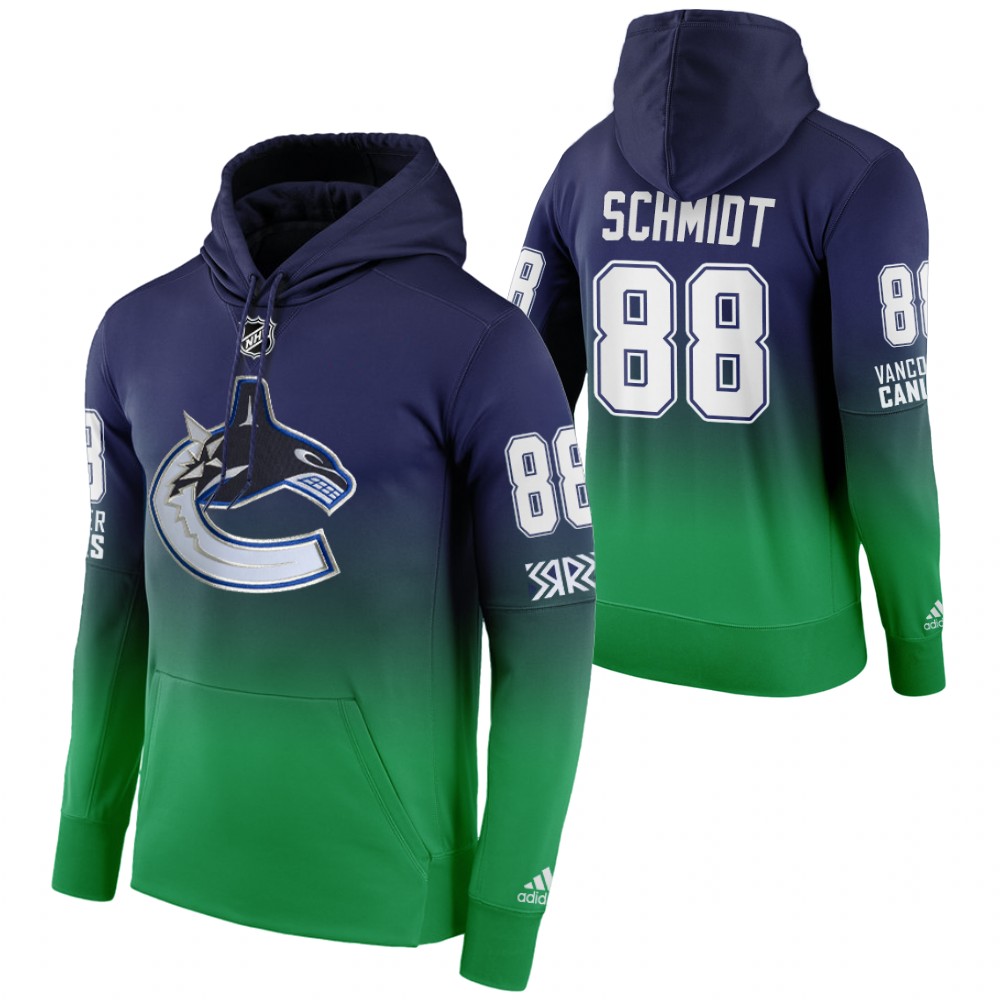 Vancouver Canucks #88 Nate Schmidt Adidas Reverse Retro Pullover Hoodie Green