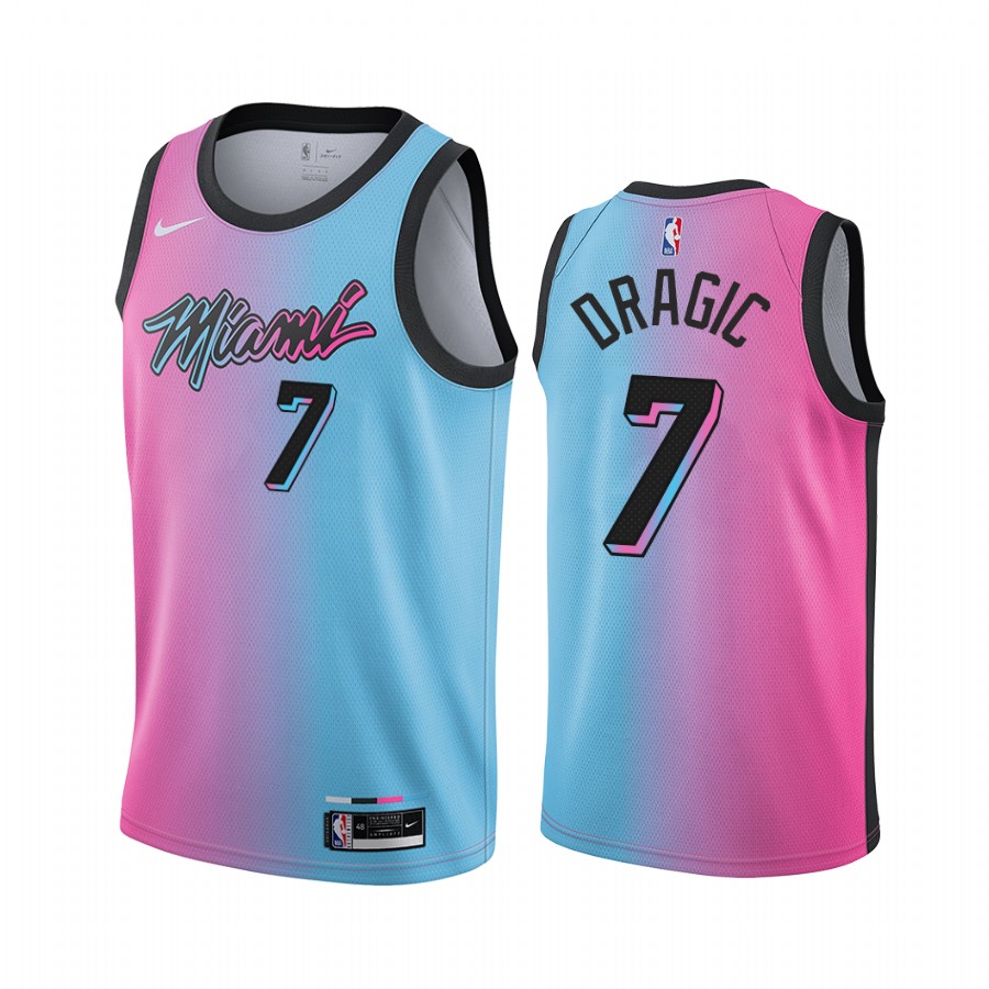 Nike Heat #7 Goran Dragic Blue Pink NBA Swingman 2020-21 City Edition Jersey