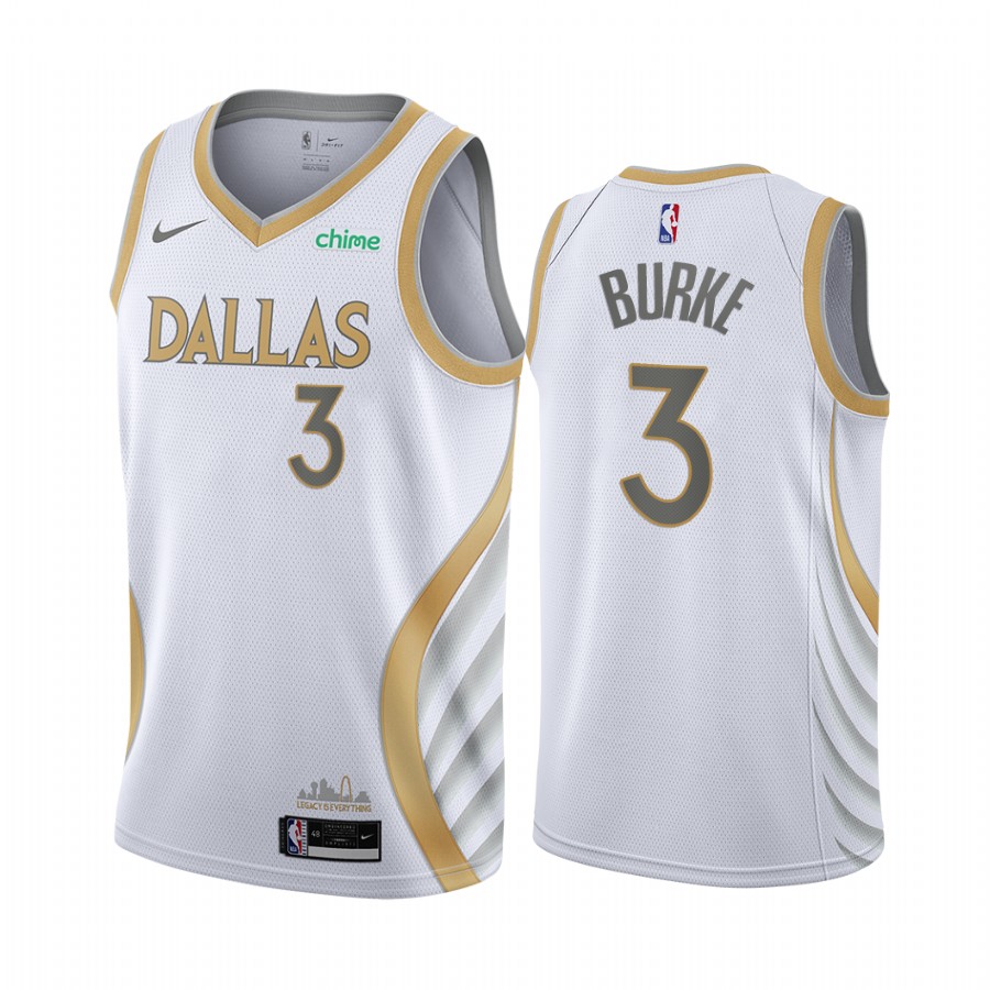 Nike Mavericks #3 Trey Burke White NBA Swingman 2020-21 City Edition Jersey