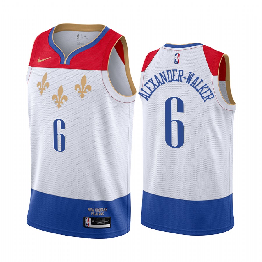 Nike Pelicans #6 Nickeil Alexander-Walker White NBA Swingman 2020-21 City Edition Jersey