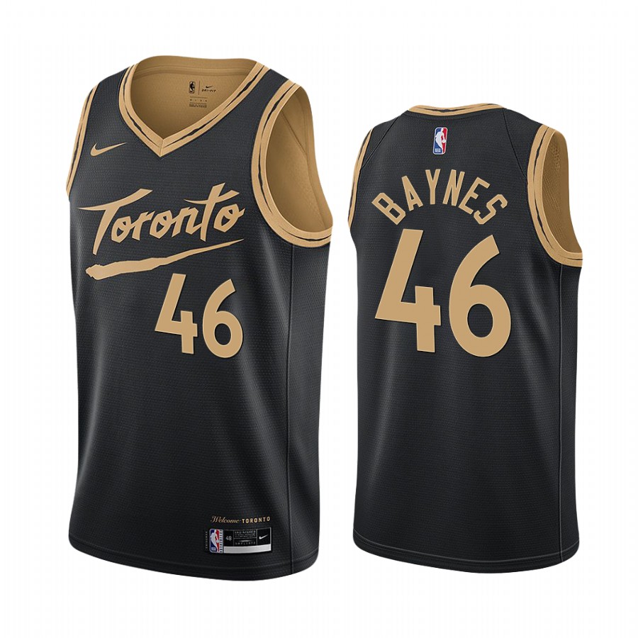 Nike Raptors #46 Aron Baynes Black NBA Swingman 2020-21 City Edition Jersey