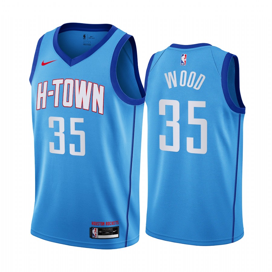 Nike Rockets #35 Christian Wood Blue NBA Swingman 2020-21 City Edition Jersey