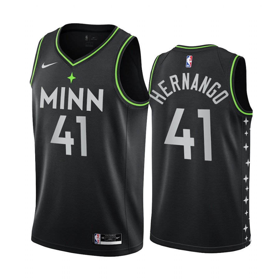 Nike Timberwolves #41 Juancho Hernangomez Black NBA Swingman 2020-21 City Edition Jersey