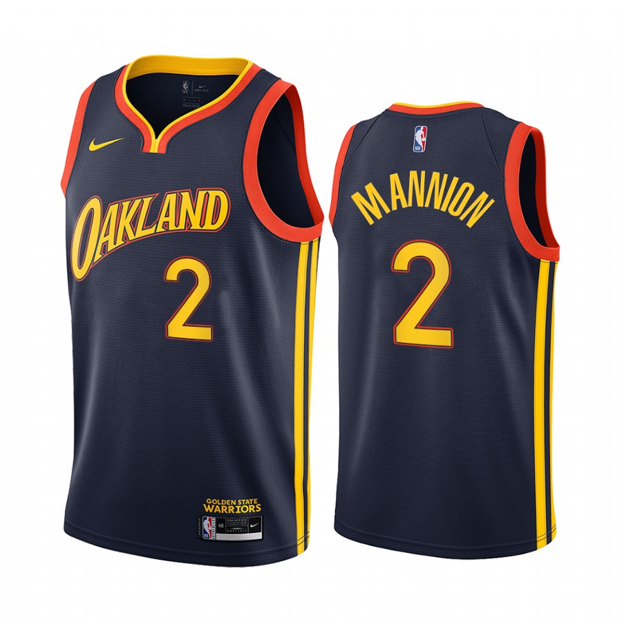 Nike Warriors #2 Nico Mannion Navy NBA Swingman 2020-21 City Edition Jersey