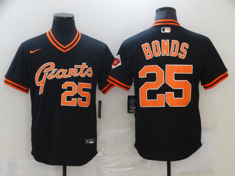 Men San Francisco Giants 25 Bonds Black Game 2021 Nike MLB Jersey