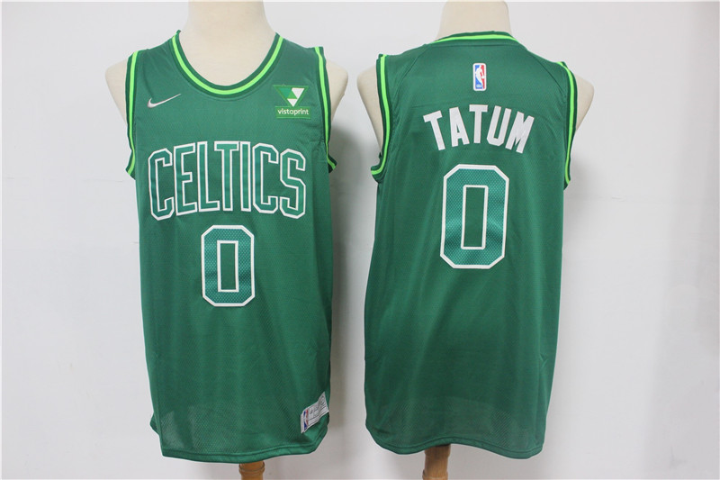 Men's Boston Celtics #0 Jayson Tatum Green Nike Swingman 2021 Earned Edition Stitched Jersey With Sponsor Logo