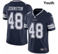 Youth Dallas Cowboys #48 Daryl Johnston Nike Vapor Navy Blue Limited Jersey