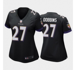 women j.k. dobbins baltimore ravens black game jersey