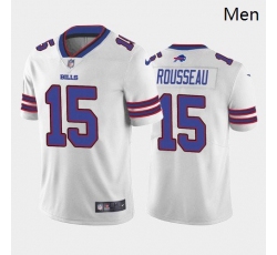 Men Buffalo Bills #15 Gregory Rousseau White Blue 2021 Draft Jersey