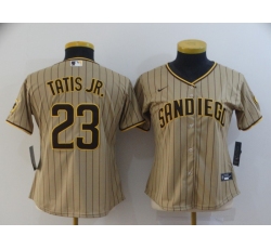 Women Padres 23 Fernando Tatis Jr Brown Nike 2020 Cool Base Jersey