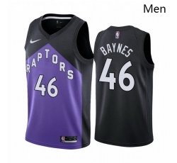 Men Toronto Raptors 46 Aron Baynes Purple NBA Swingman 2020 21 Earned Edition Jersey