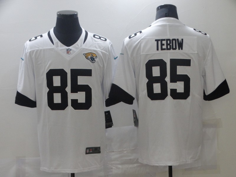 Men Jacksonville Jaguars 85 Tebow White Nike Vapor Untouchable Limited 2021 NFL Jersey