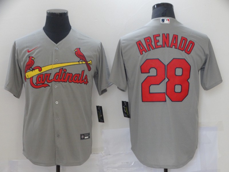 Men St.Louis Cardinals 28 Arenado Grey Game 2021 Nike MLB Jersey