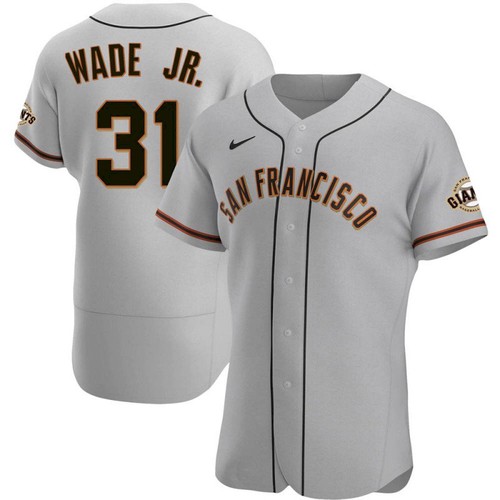 Men's San Francisco Giants #31 LaMonte Wade Jr Grey 2021 Road Player Jersey