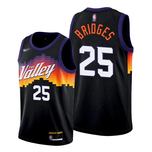 Men's Phoenix Suns #25 Mikal Bridges Black Authentic Statement Edition Basketball Jersey