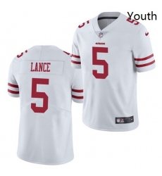 Youth San Francisco 49ers #5 Trey Lance Jersey White 2021 Limited Football