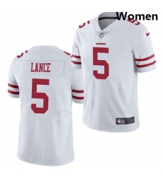 Women San Francisco 49ers #5 Trey Lance Jersey White 2021 Limited Football