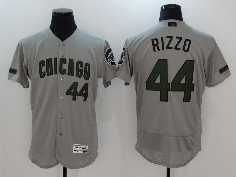 Men Chicago Cubs 44 Rizzo Grey Elite 2021 MLB Jerseys