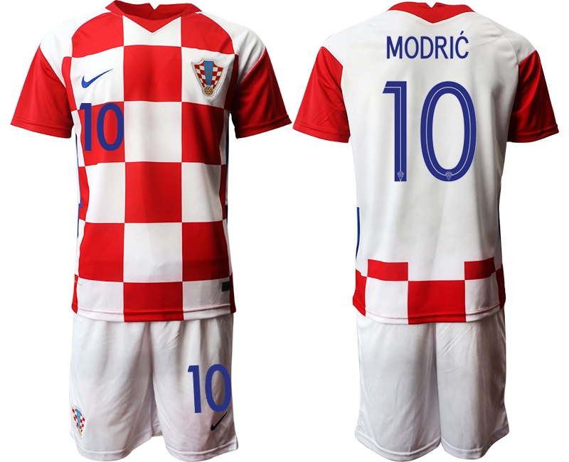 Men 2021 European Cup Croatia white home 10 Soccer Jerseys