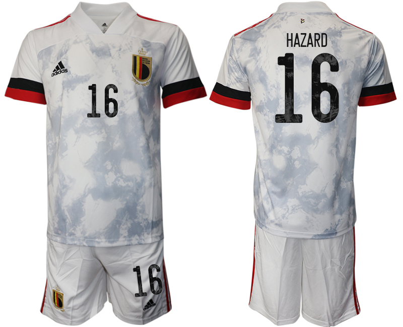 Men 2021 European Cup Belgium away white 16 Soccer Jersey